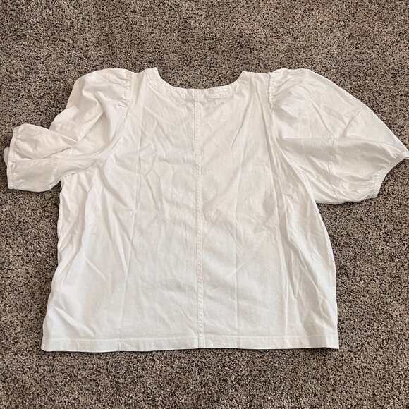 MADEWELL Puff-Sleeve Tee Womens Sz XXL White Short Sleeve Top - Picture 4 of 5